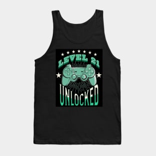 level 21 unlocked, funny gamer Tank Top